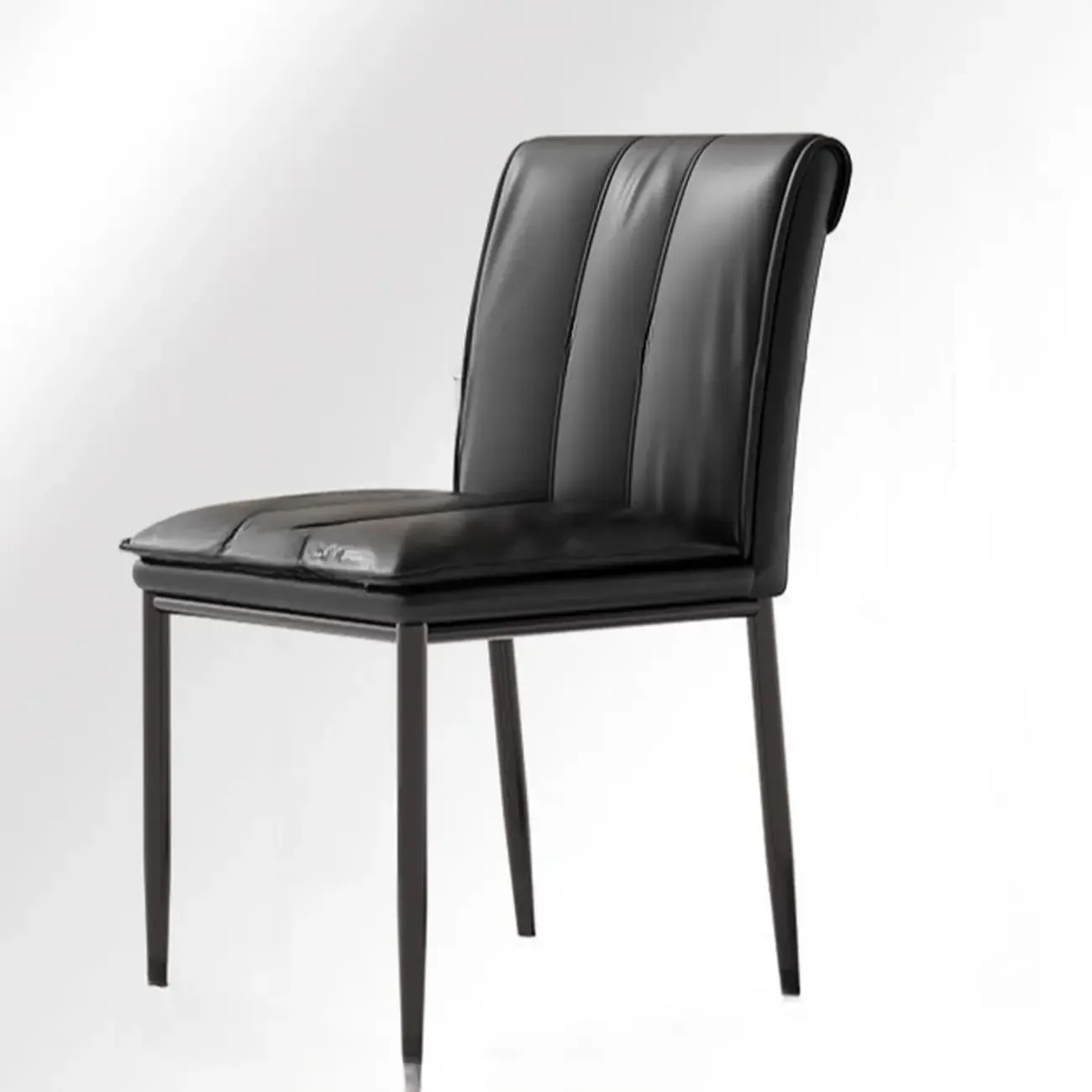 Low Back Upholstered Dining Chairs with Vertical Tufting