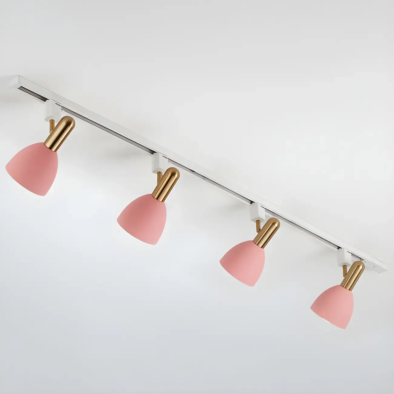 4-Light Modern Metal Dome Shade Slidable LED Track Light