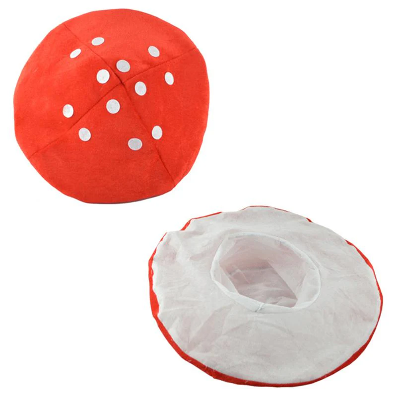 HULIANFU Red Mushroom Hat Toad Hat Mushroom Costume Party Funny Decoration Hat For Kids Funny Hats For Children Shooting (White And Red) - Deanwangkt