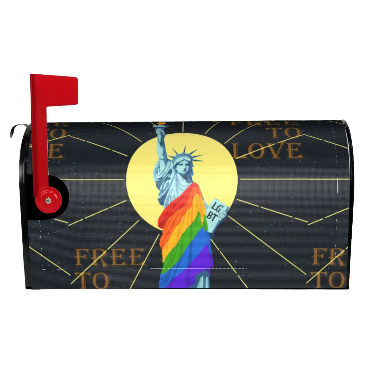 HULIANFU Waterproof Sunscreen American Flag Statue of Liberty Standard&Large Size Mailbox Protective Cover for Outdoor Garden Decoration - Deanwangkt