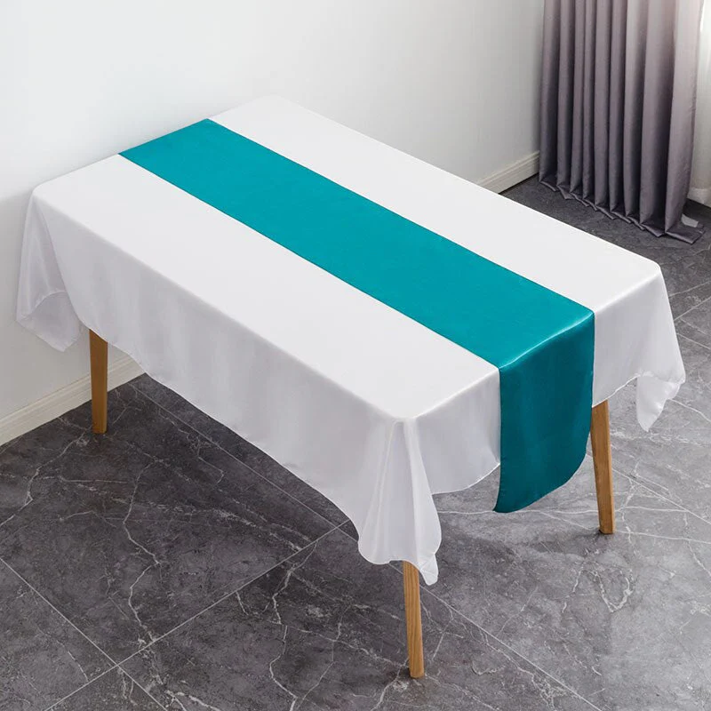 HULIANFU Table Runner Satin Shiny Colour Wedding Decoration Hotel Birthday Party Show Banquet Table Runner - Deanwangkt
