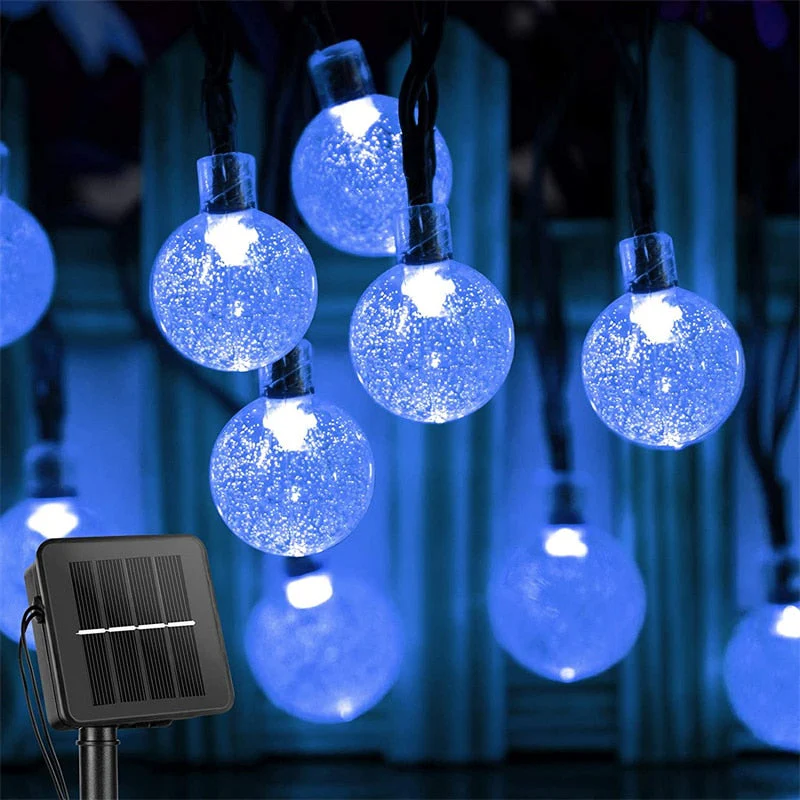 HULIANFU Solar String Lights Outdoor 60 Led Crystal Globe Lights with 8 Modes Waterproof Solar Powered Patio Light for Garden Party Decor - Deanwangkt