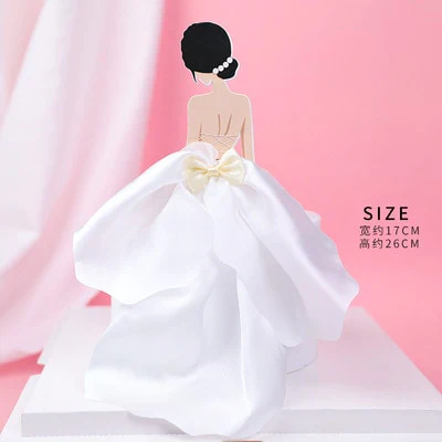 HULIANFU New Back Silk Gauze Skirt Happy Mothers Day Cake Topper Girl Birthday Cake Decoration Party Supplies Cake Decorating Tools - Deanwangkt