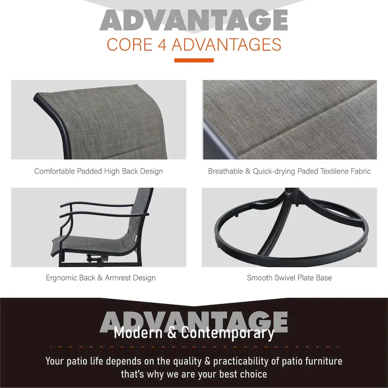 MAISON ARTS Patio Dining Chairs Set of 2