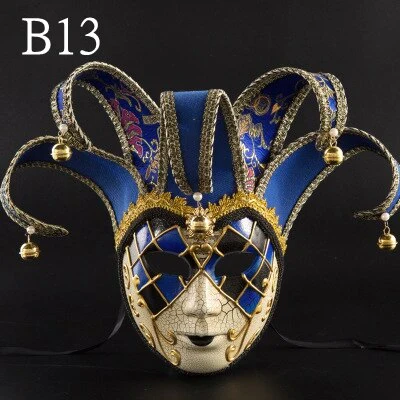 HULIANFU Newly High-end Venetian Masquerade Mask Mask Europe and The United States Halloween Clown Mask Show Supplies - Deanwangkt