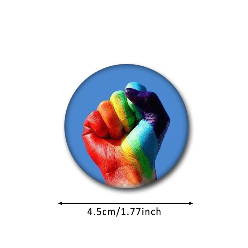 HULIANFU Pride Rainbow Flag Badge Round Icons Gay Pins Homosexual Love Metal Badges Decorative Brooch Pins Jewelry Accessories Gifts - Deanwangkt