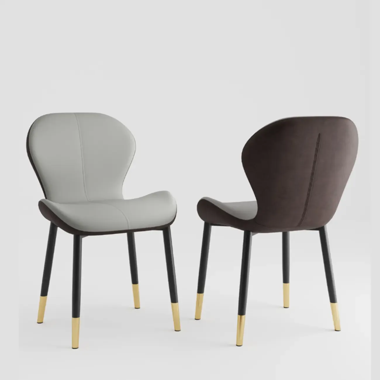 Modern Wingback Faux Leather Upholstered Dining Chair