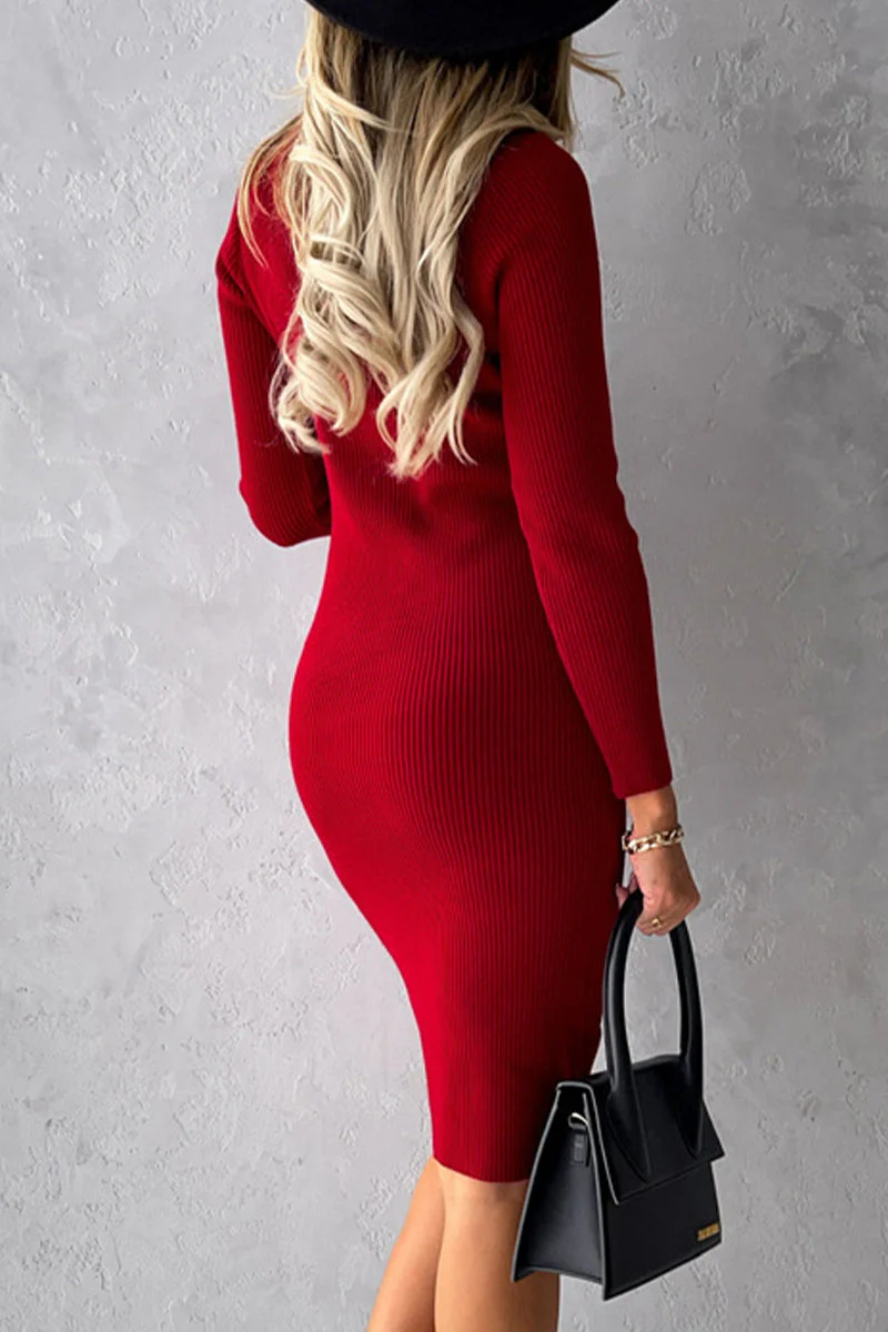 hulianfu Sweet Elegant Square Collar Pencil Skirt Dresses(3 Colors) - Deanwangkt