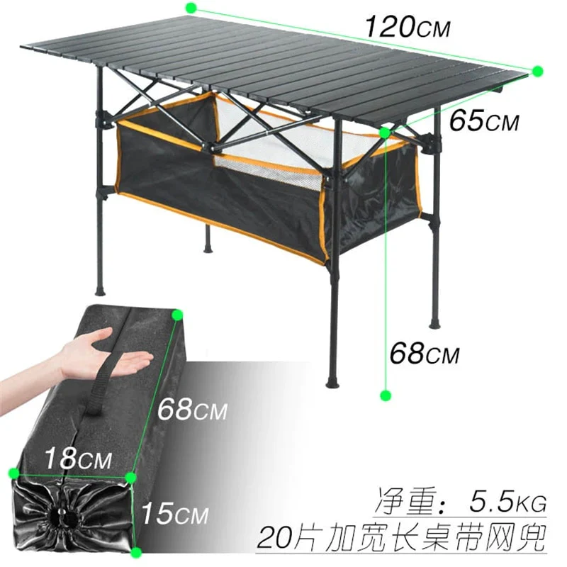 HULIANFU New Outdoor Folding Table Chair Camping Aluminium Alloy BBQ Picnic Table Waterproof Durable Folding Table Desk - Deanwangkt