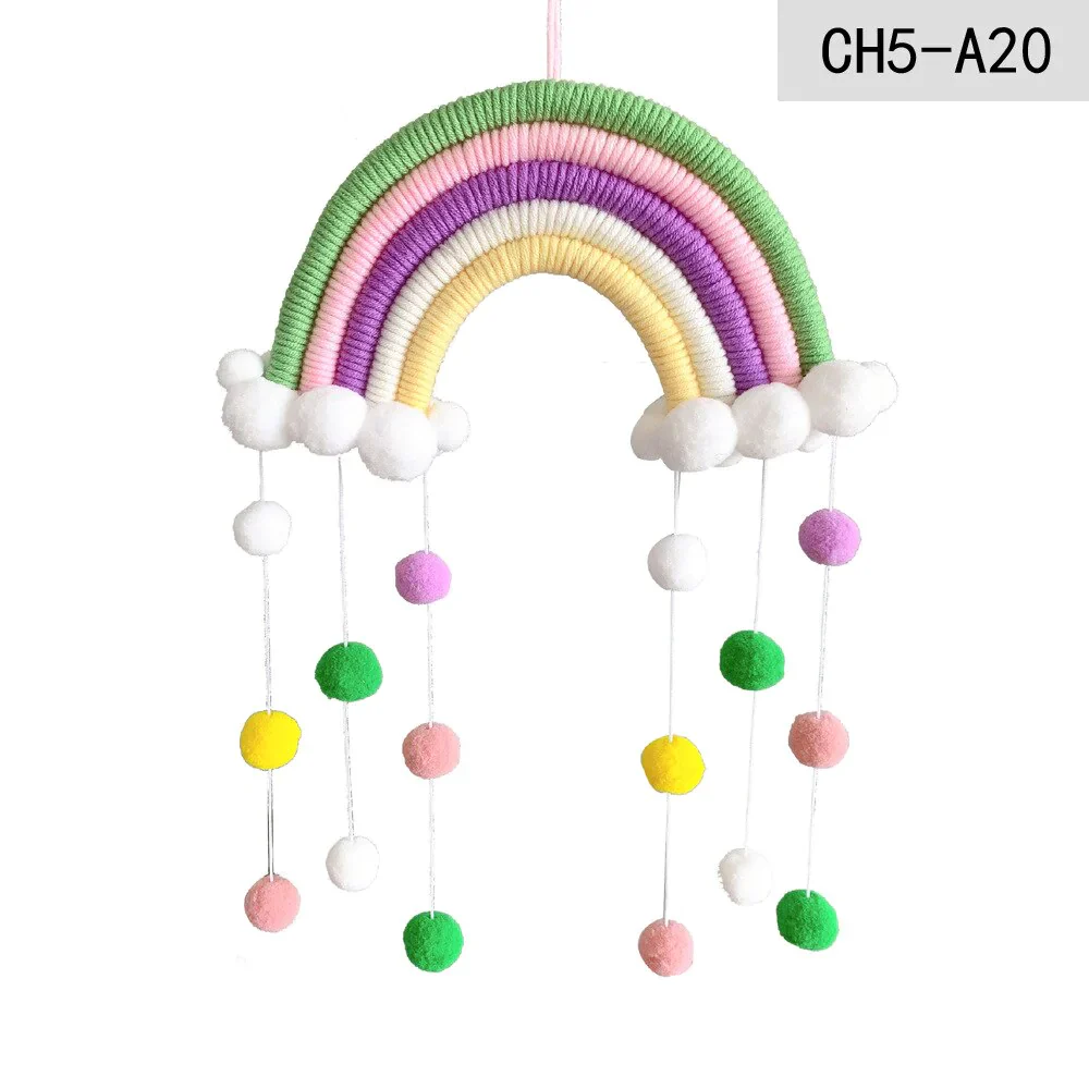 HULIANFU Nordic Cloud Rainbow Raindrop Wall Hangings Decoration For Kid Girls Bedroom Hanging Pendant Baby Bed Tent Hanging Toy Pendant - Deanwangkt