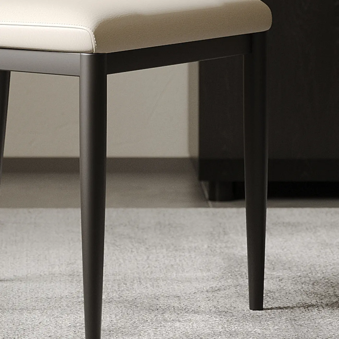 Modern Faux Leather Upholstered Solid Back Dining Chair