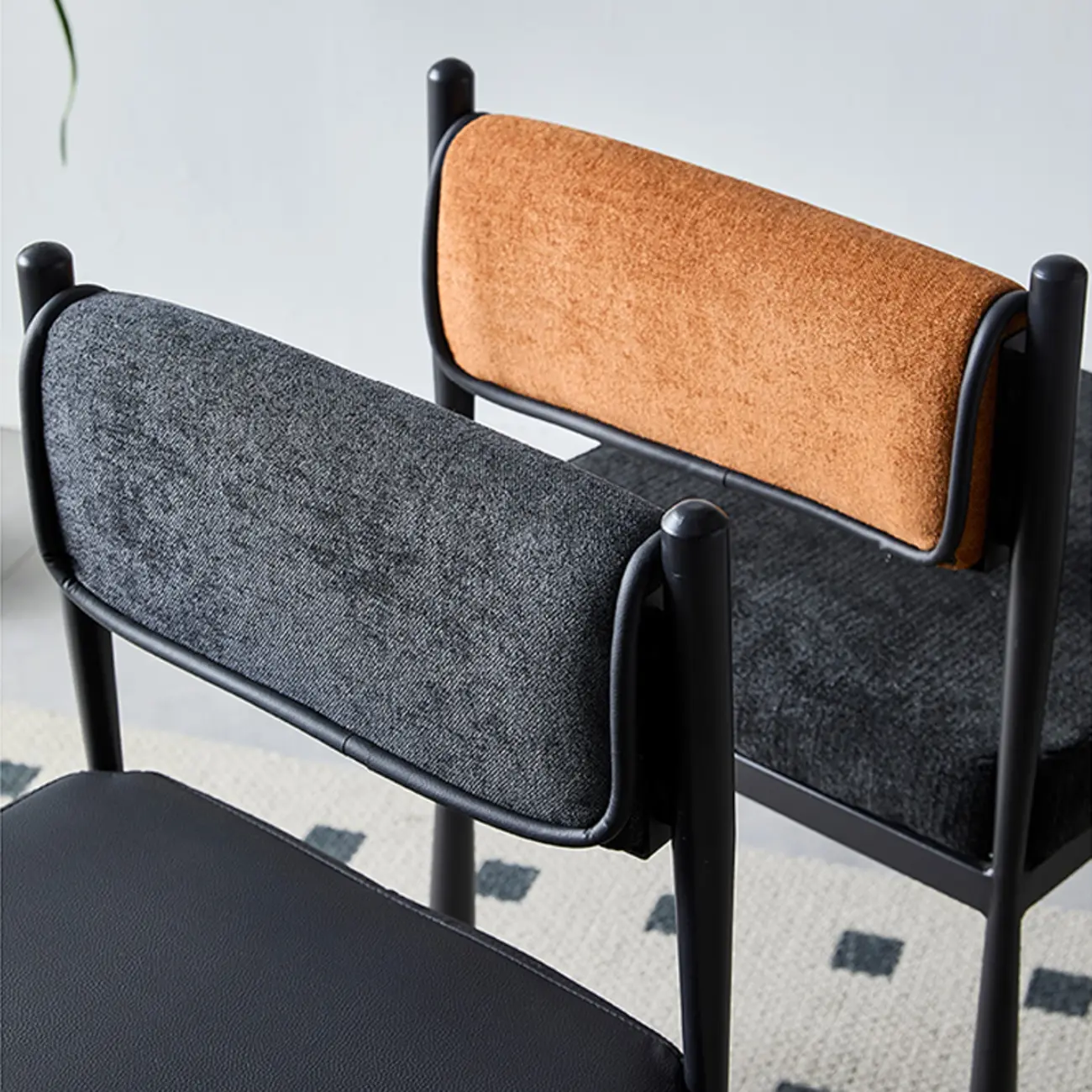 Mid-Century Modern Linen Upholstered Dining Chair