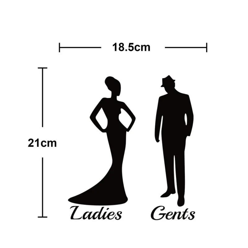 HULIANFU WC Toilet Entrance Sign Door Stickers For Public Place Home Decoration Creative Pattern Wall Decals Diy Funny Vinyl Mural Art - Deanwangkt
