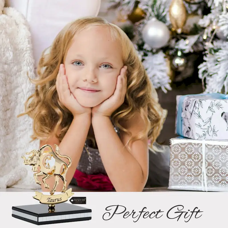 Matashi 24K Gold Plated Zodiac Astrological Sign Taurus Figurine