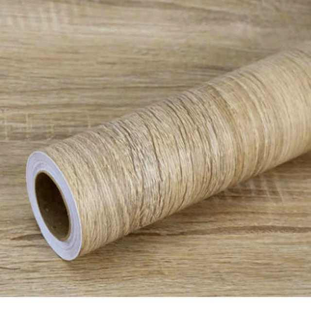 HULIANFU Wood Grain PVC Stickers for Wardrobe Cupboard Table Furniture Waterproof Self Adhesive Wallpaper Home Decor Wall Papers - Deanwangkt