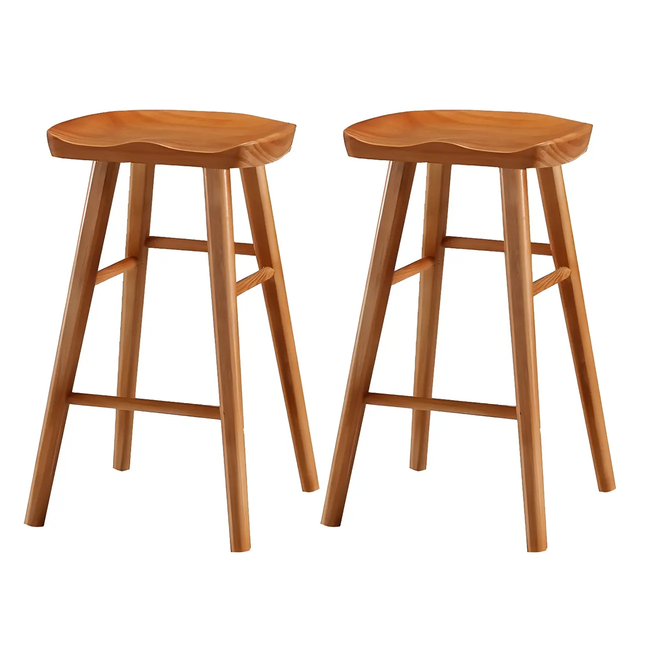 Rustic Saddle Backless Bar Stool Counter Height