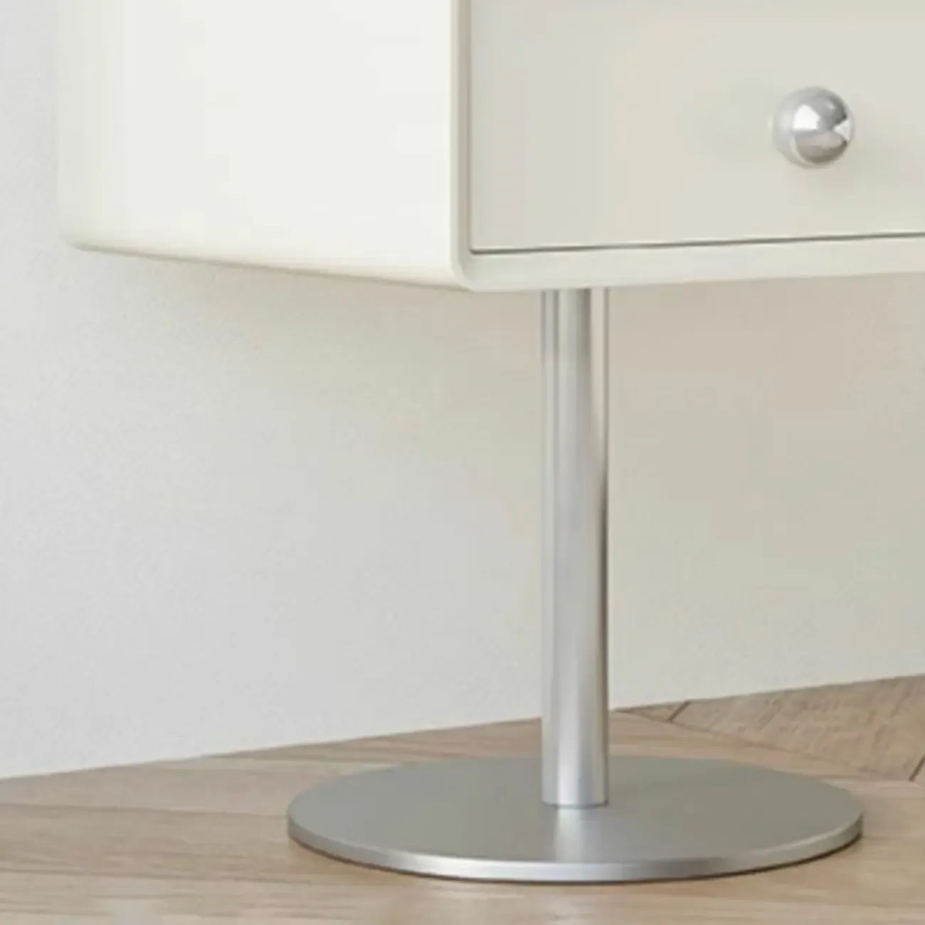 Modern Metal Wood Rotatable 2-Drawer Nightstand