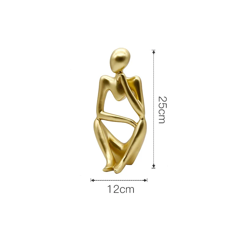 HULIANFU Modern European Style Resin Abstract Thinker Statue For Decoration Simple Sculpture Figurine Hotel Office Home Decor New - Deanwangkt