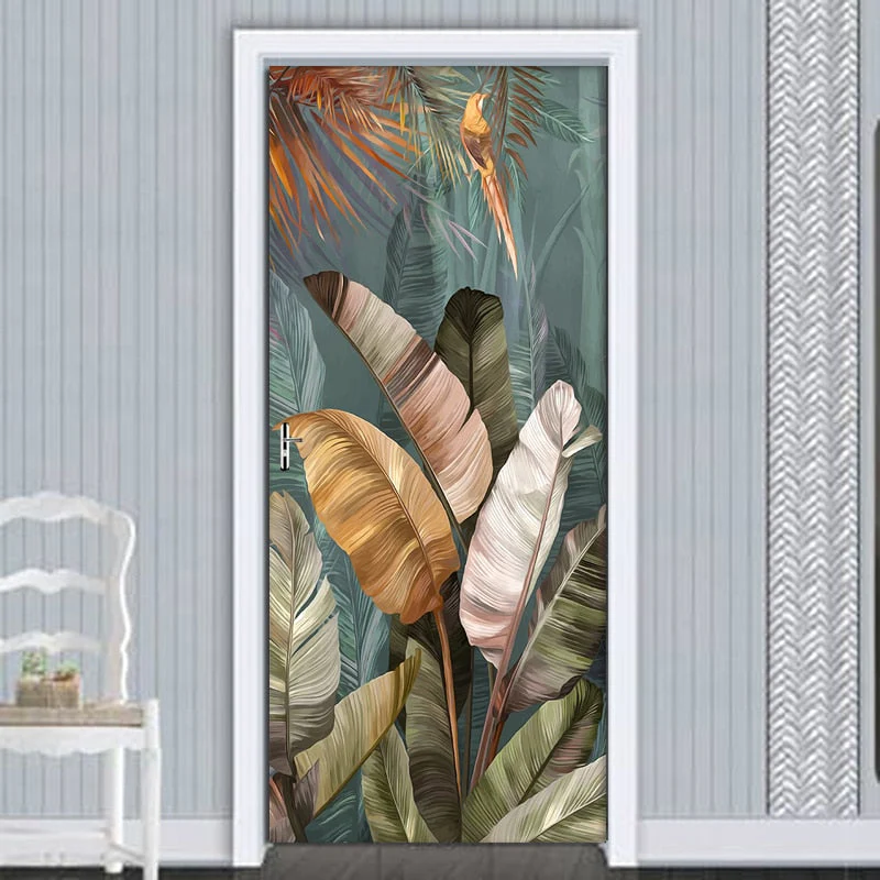 HULIANFU 2026  PVC Self-Adhesive Waterproof Door Sticker Modern 3D Abstract Line Mural Wallpaper Living Room Study Home Decor Art Door Poster - Deanwangkt
