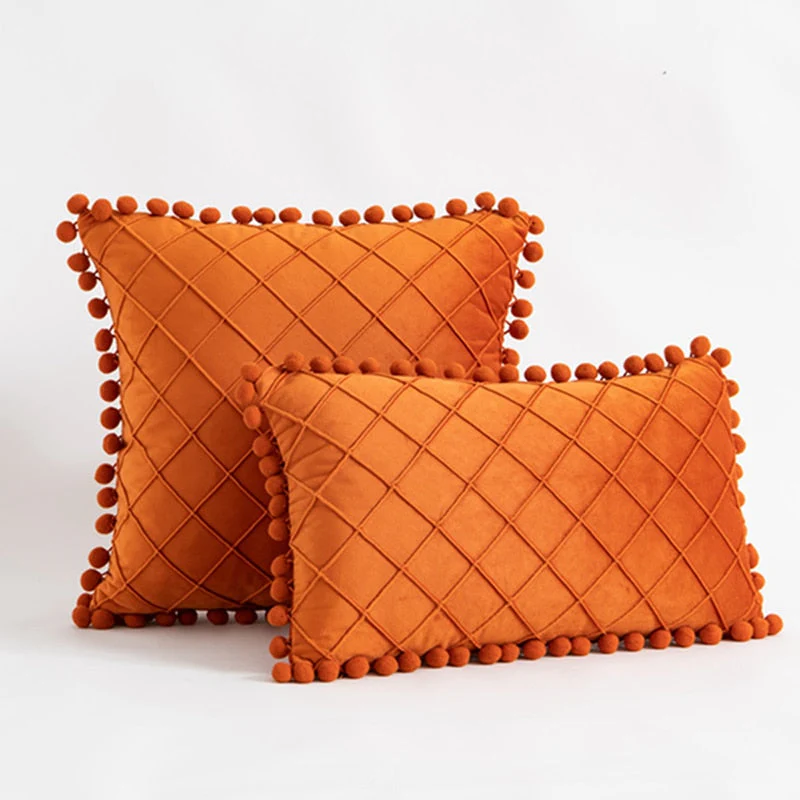 HULIANFU Inyahome Nordic Retro Ear Pillow Living Room Sofa Solid Color Tassel Cushion Without Core Bed Big Pillow Waist Back Office Chair - Deanwangkt