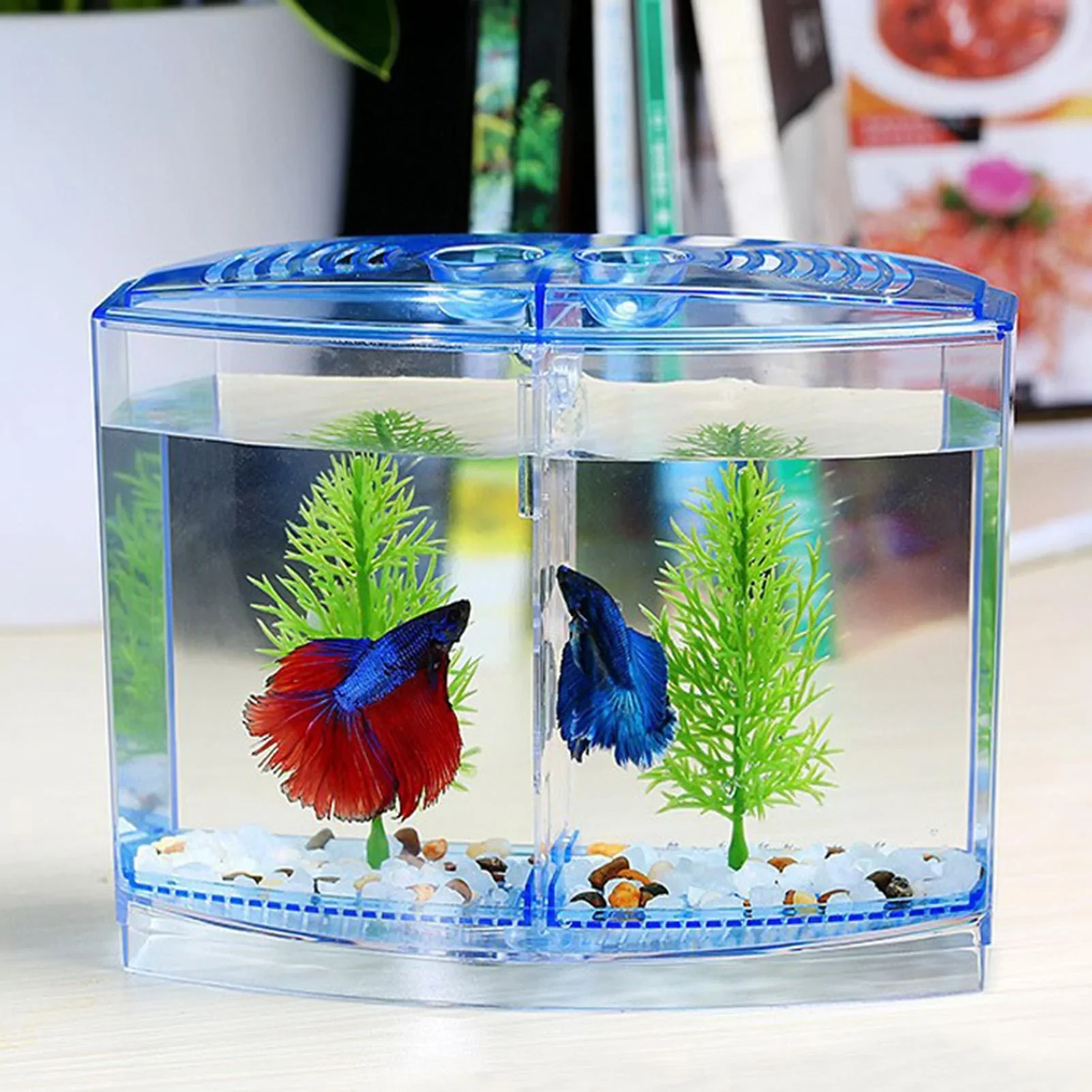 HULIANFU Multifunctional Acrylic Split Fish Tank Breed Box with LED Light Imitation Plant Fish Tank Acrylic Non-toxic Aquariums - Deanwangkt
