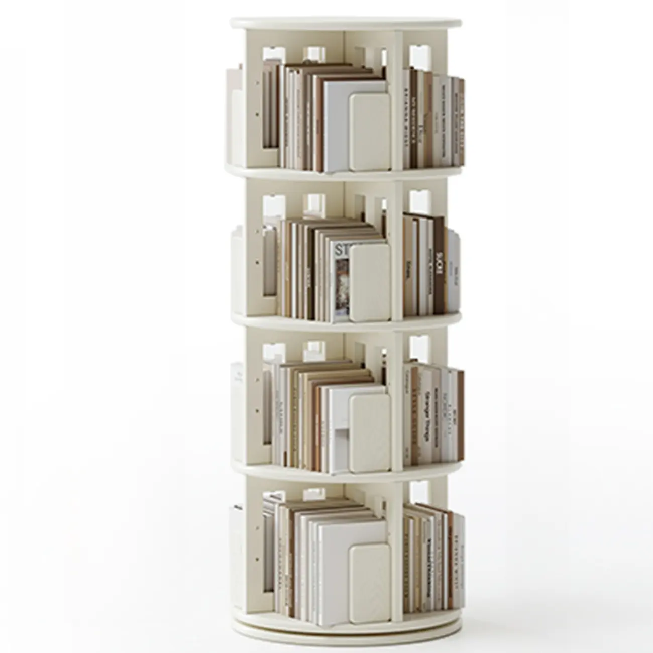 Wooden Vertical Narrow Rotating Bookcase