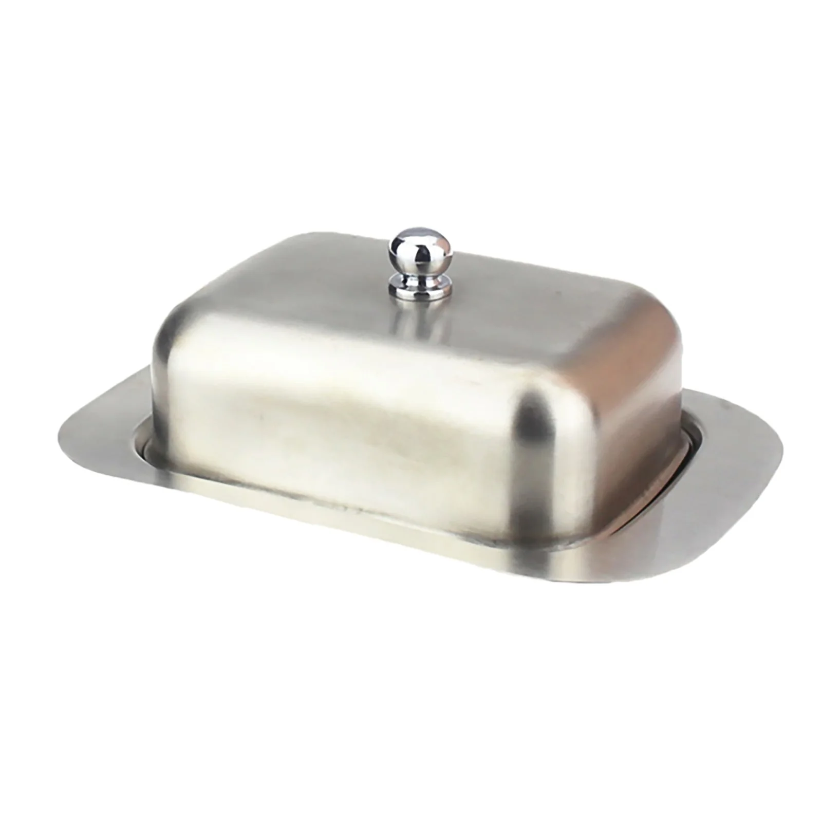 HULIANFU Stainless Steel Butter Dish Box Container Cheese Server Storage Keeper Tray With Lid Fresh Keeping Container Kitchen Dinnerware - Deanwangkt