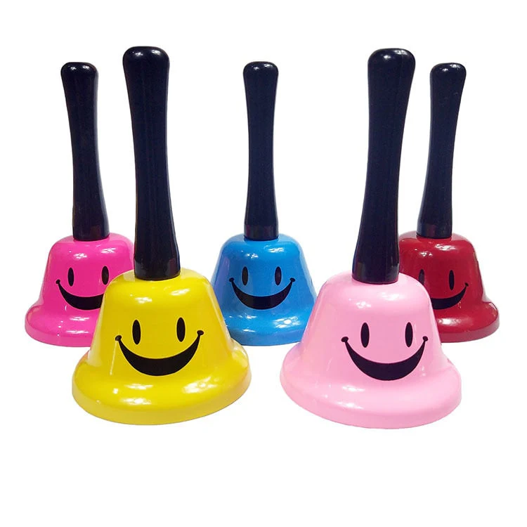 HULIANFU Large Hand Bell Toy for Children Letter Bed Bell Class Summoning Bells Colorful Metal Christmas Hand Bell - Deanwangkt