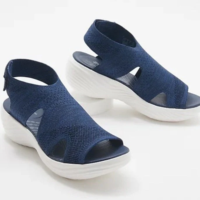 hulianfu New Women's Casual Shoes Light Comfort Platform Wedge Beach Sandals Fly Woven Mesh Fish Mouth Open Toe Slippers Zapatos Nina - Deanwangkt