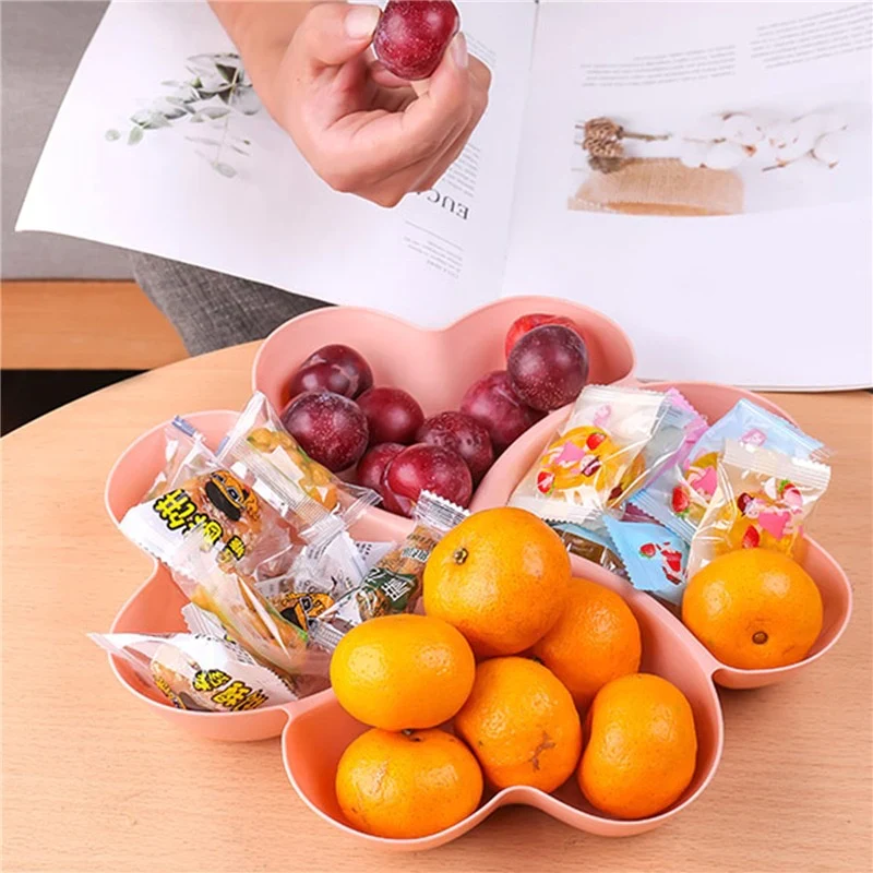 HULIANFU Multi-function Plastic Fruit Plate Dessert Tray Plate Snack Dish 6 Compartments High Quality - Deanwangkt