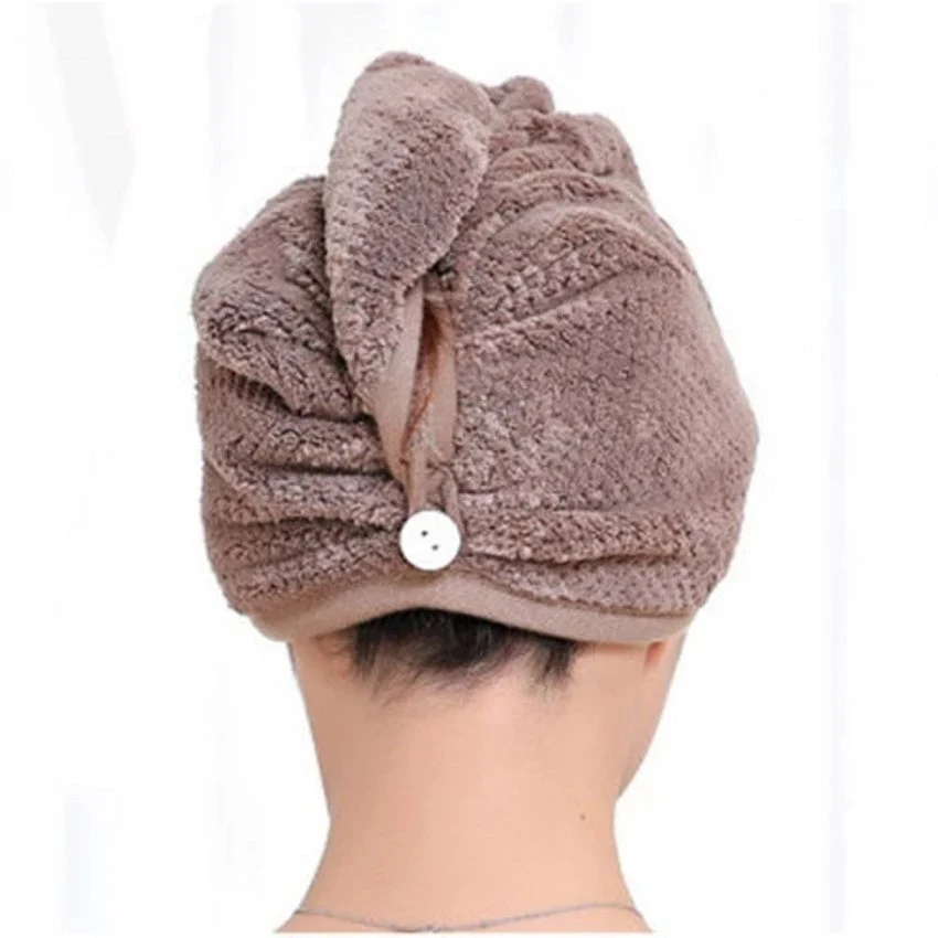 HULIANFU Magic Microfiber Hair Fast Drying Dryer Towel Bath Wrap Hat Quick Cap Turban Dry - Deanwangkt