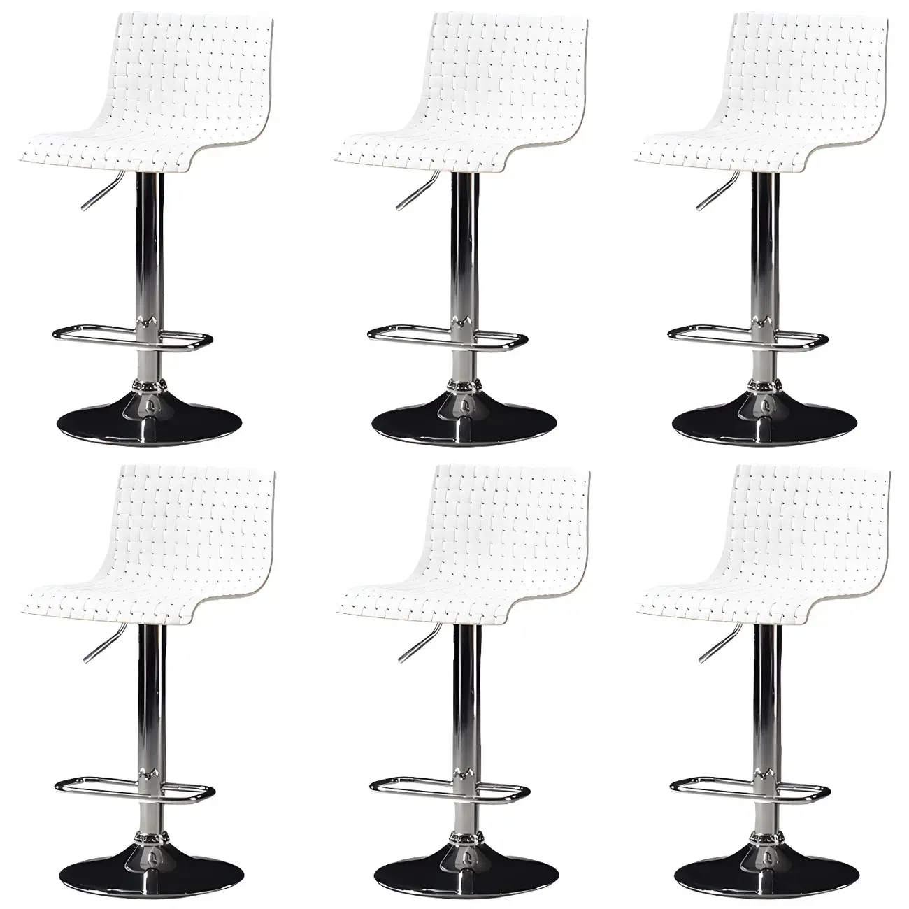 Modern Square Seat Plastic Rattan Adjustable Swivel Bar Stools