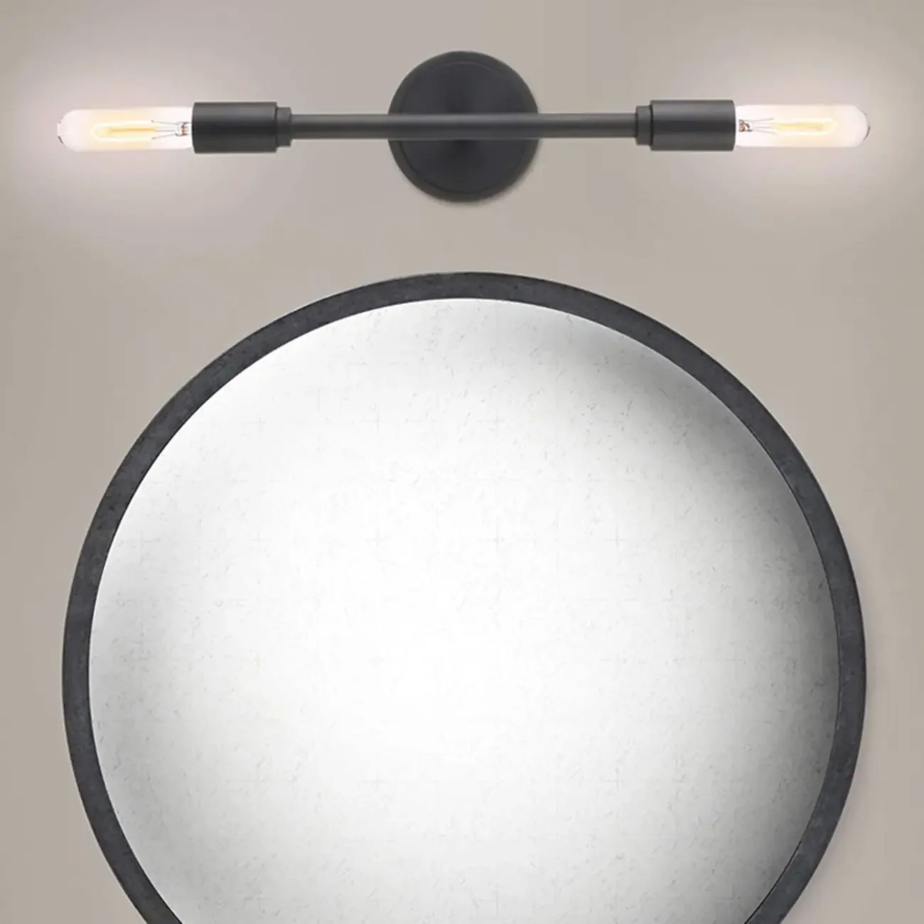 Industrial Black Metal 4-Light Cylinder Vanity Lights