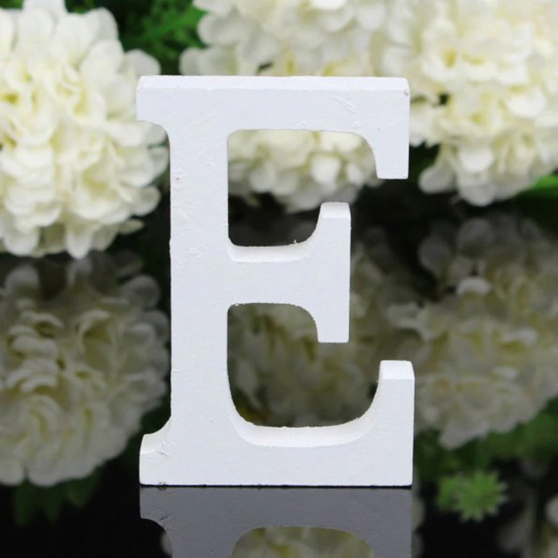 HULIANFU White Wood Letter Alphabet DIY Personalised Name Design Art Crafts Free Standing Xmas Birthday Wedding Party Home Decoration - Deanwangkt