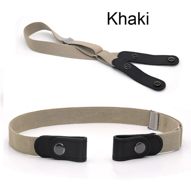 No Buckle Stretch Belt Buckless Belt Invisible Elastic Waist Belt Unisex for Jeans Pants, For Women Men - Deanwangkt