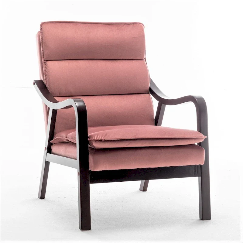 Clovis 24.8 Wide Mid-Century Modern Velvet Armchair