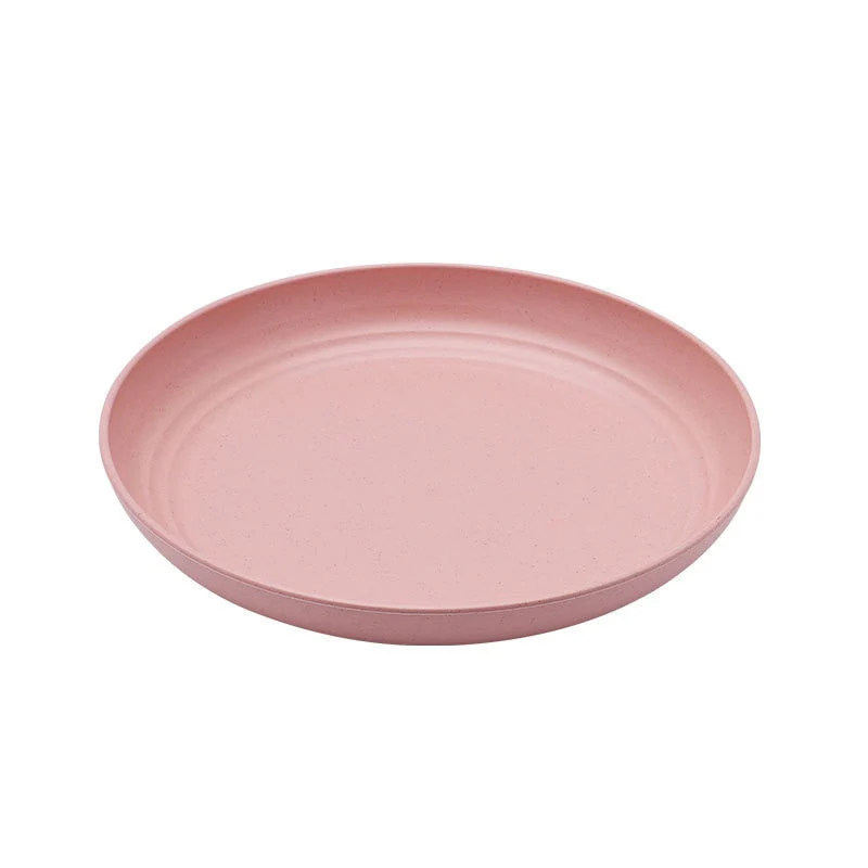 HULIANFU Kitchen Plastic Plates Wheat Straw Food Sauce Dish Taste Board Snack Fruit Plates Round Household Dishes Modern Dinner Plates - Deanwangkt