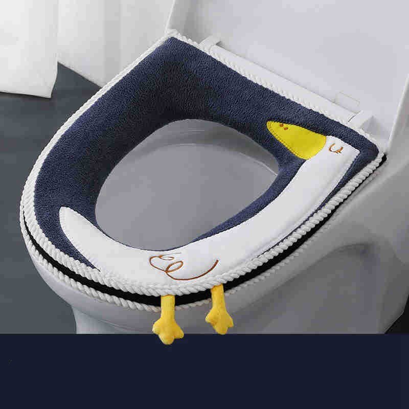 HULIANFU NEW Hot Sale Comfortable cartoon bathroom Toilet Seat Cover Winter Toilet Cover Household Closestool Mat Seat Case Lid Cover - Deanwangkt