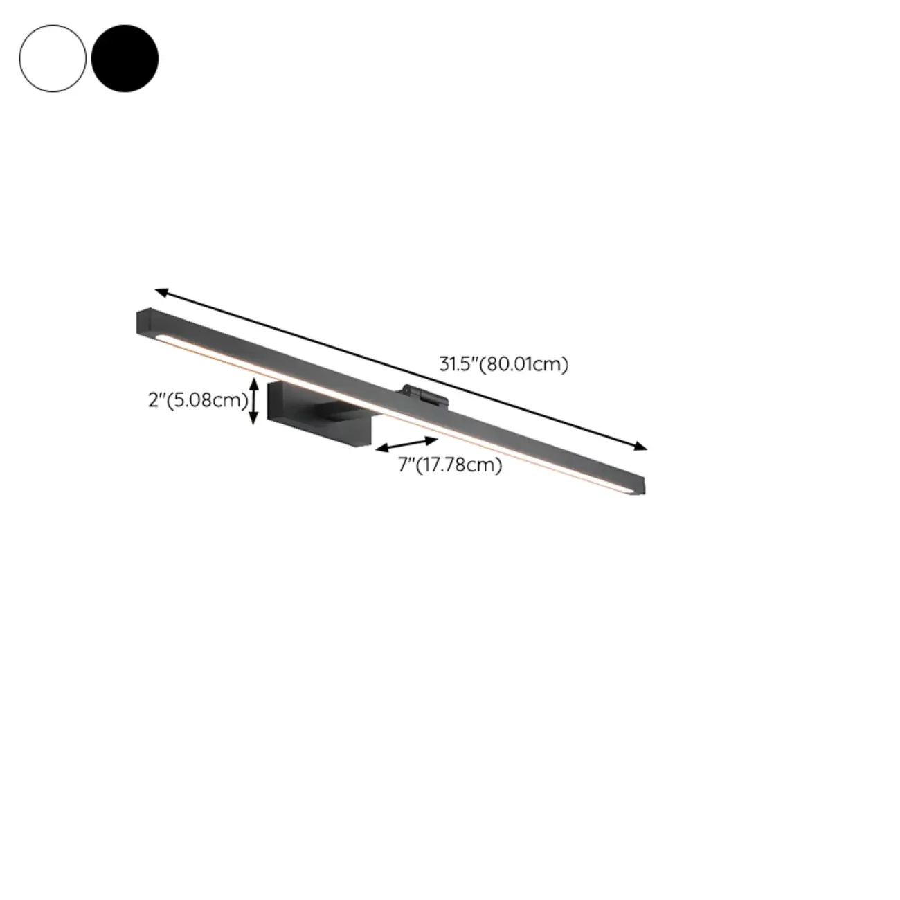 Stylish Black Linear LED Bathroom Vanity Light