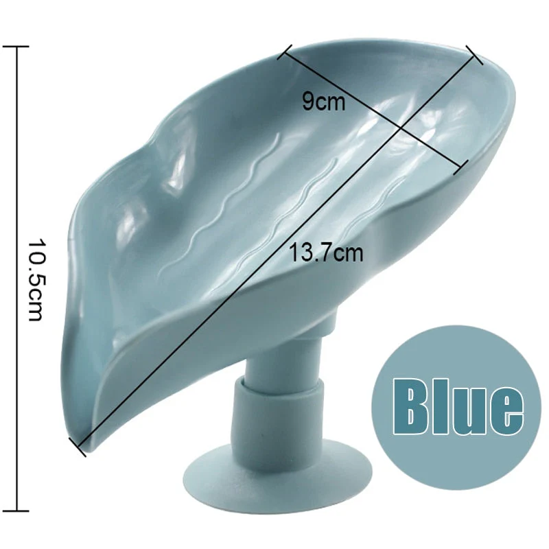 HULIANFU Leaf Shape Soap Box Drain Soap Holder Bathroom Accessories Suction Cup Soap Dish Tray Soap Dish for Bathroom Soap Container - Deanwangkt