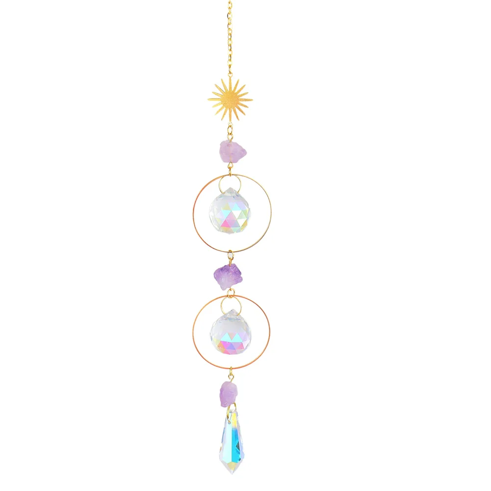 HULIANFU Prism Suncatcher,Hanging Window Crystals,Rainbow Light Catcher,Crystal Sun 50mm Catcher,Summer Gift,Octagon Beads - Deanwangkt