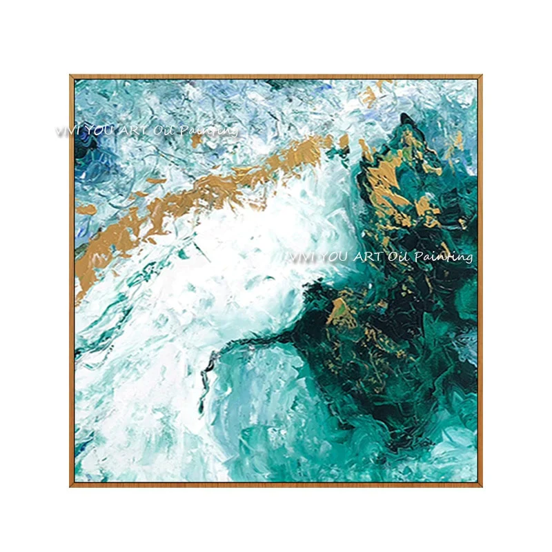 HULIANFU New Design High Quality Hand-painted Modern Golden Oil Painting on Canvas Modern Art Oil Painting for All Kinds of Wall Decor - Deanwangkt
