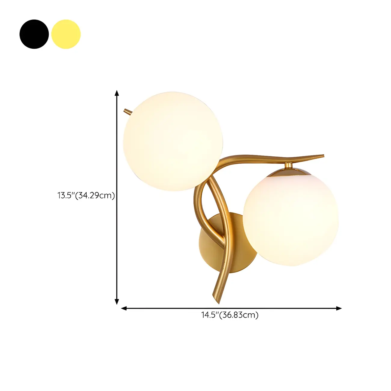 Modern Globe Glass Twisted Golden Dual Vanity Light