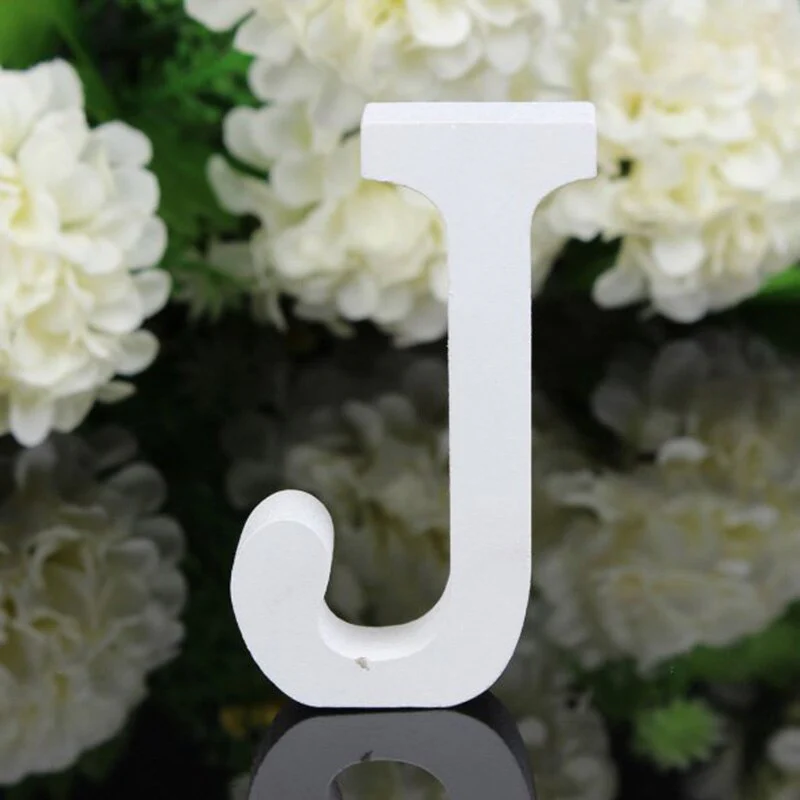 HULIANFU White Wood Letter Alphabet DIY Personalised Name Design Art Crafts Free Standing Xmas Birthday Wedding Party Home Decoration - Deanwangkt