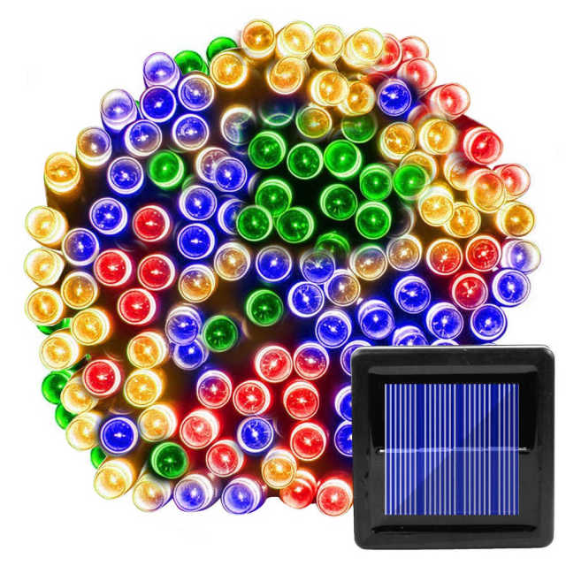 HULIANFU Solar String Fairy Light 200/100 LED Waterproof Outdoor Garland Solar Power Street Lamp Festoon Christmas Party For Garden Decor - Deanwangkt