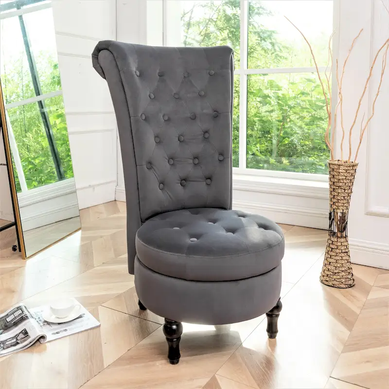 Gosser 20 Wide Velvet High Back Vanity Chair