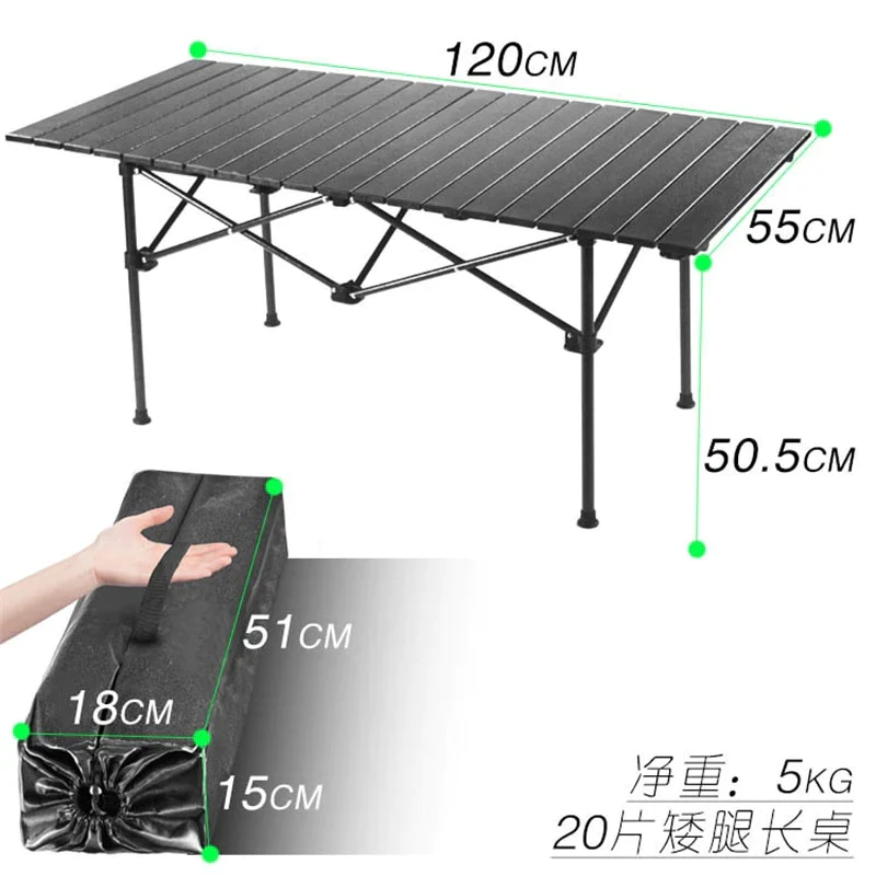 HULIANFU New Outdoor Folding Table Chair Camping Aluminium Alloy BBQ Picnic Table Waterproof Durable Folding Table Desk - Deanwangkt