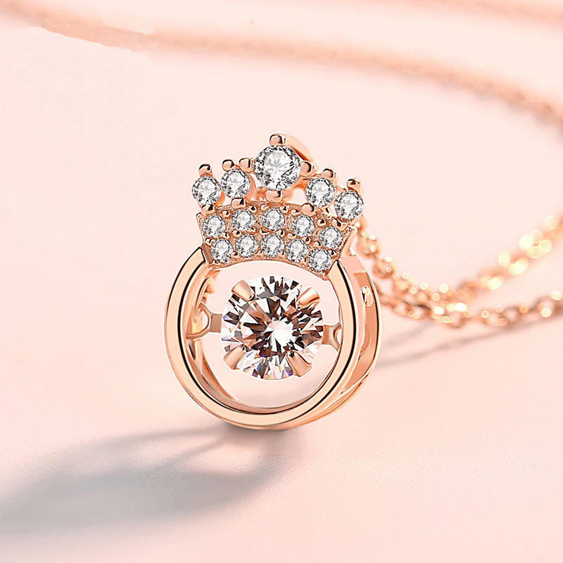 hulianfu Sparkling Crown Round Necklaces For Queen - Deanwangkt
