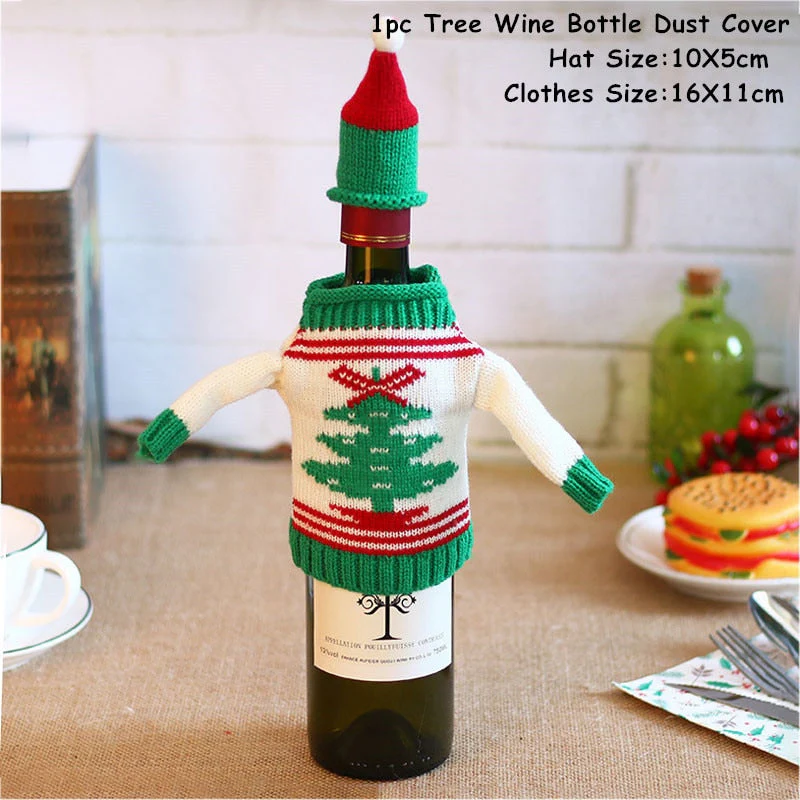 HULIANFU   Xmas Wine Bottle Dust Cover Noel Navidad Christmas Decoration for Home Dinner Decor Christmas Gift Tree Ornament New Year 2026 - Deanwangkt