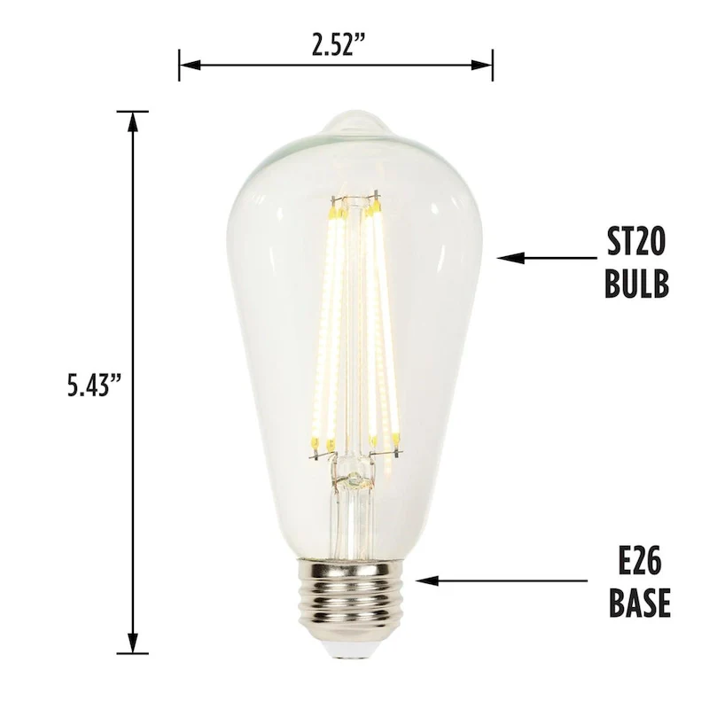 Westinghouse Lighting 4.5-Watt (40 Watt Equivalent) Clear ST20 Dimmable Filament LED Light Bulb, Medium Base - 6-Pack